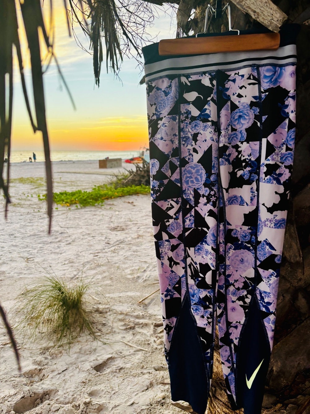 Nike Women’s Floral Geo Leggings - Navy, Purple, Black - Picture 2 of 6